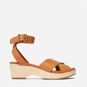 Everlane Tan Leather Wedge Sandals